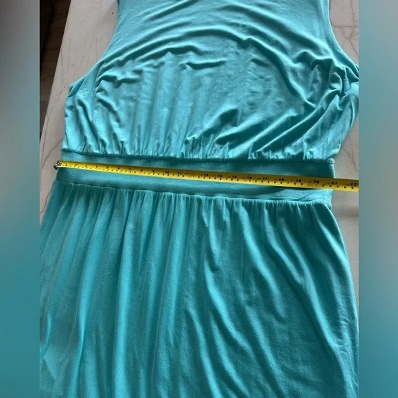 Athleta Teal Blue Santorini Cinch Sleeveless Midi Dress Robe Women's Size 2X​​ - Picture 10 of 12